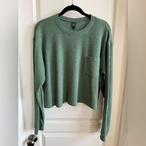 Wild Fable green waffle knit long sleeve L